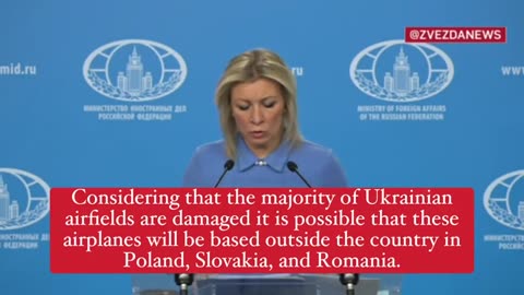 ►🇷🇺🇺🇦🚨 MFA Zakharova: Ukraine sortie F16s will be legitimate targets inside 'host' NATO countries