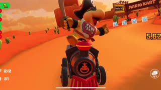 Barrel Train Kart Gameplay - Mario Kart Tour (Bowser vs. DK Tour Token Shop Reward)