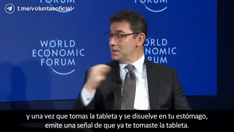 THE ELECTRONIC COMPLIANCE MONITOR PILL PFIZER CEO BOURLA AT WEF IN 2019