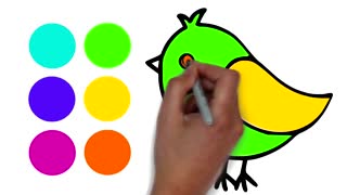 Drawing and Coloring for Kids - How to Draw Bird