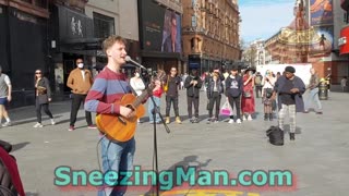 street performers dance monkey