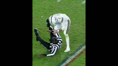 He accidentally hit the referee while celebrating