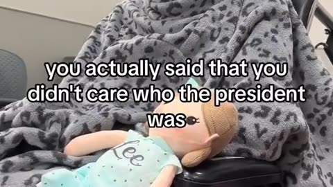 Old lady with Dementia finds out who the President is.