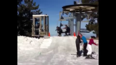 Hilarious Ski Lift Fails 🎿 😃 People vs Lift