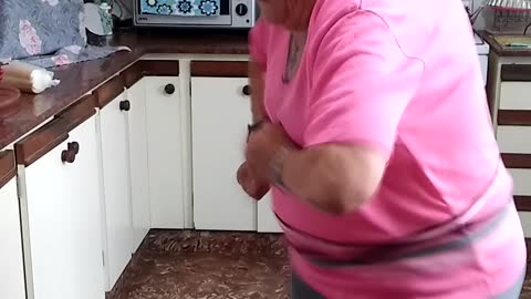 Dancing Grandma in Kitchen