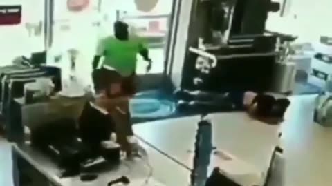 Pervert gets knocked out after exposing his egg roll