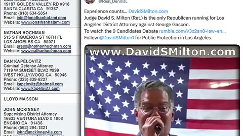 David S Milton is the only Republican running against George Gascon for LADA