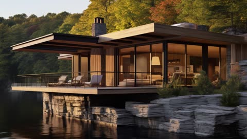 Home Design - Serene Cliffside Retreat- Blending Nature and Architecture