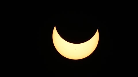 October 14th Solar Eclipse. Got 75% coverage with 3 nice sunspots and beautiful skies!