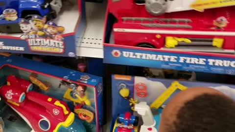Letting my Grandson pick a Toy at Target