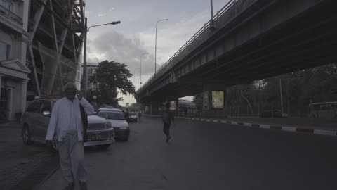 Man Calling Son On Phone Street Record Under Bridge