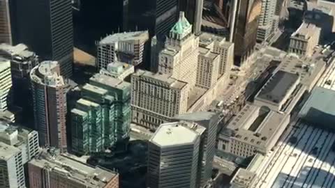 Toronto city stunning view from top of CN tower.