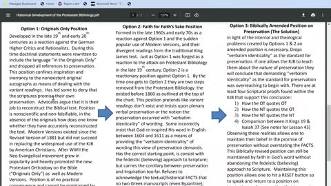 2) Thoughts On The TCC: The Historical Development of Protestant Bibliology