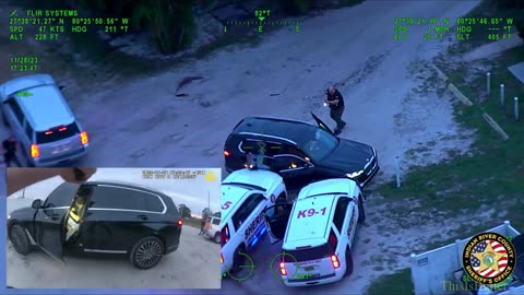 Indian River release helicopter footage of 3 suspects in a stolen BMW SUV trying to escape deputies