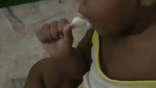 Baby having ice cream