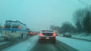 Route 8 Akron Ohio Traffic During a Snowstorm 2012