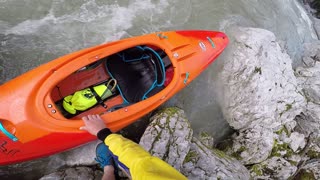 Kayaker Gets Caught on Tree during River Lap