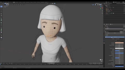 Let's model and render a 3D girl character with Blender! ninth step.