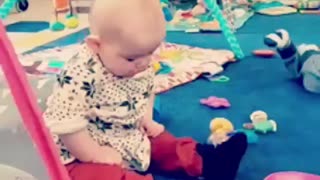 Sleepy Baby Literally Falls Over While Sitting Up