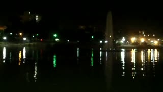 MacArthur Park fountain At night