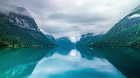 timelapse beautiful nature norway natural landscape lovatnet lake lodal valley