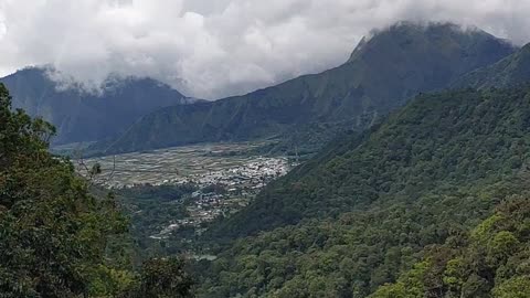 the beauty of the village at the top of the tropical forest