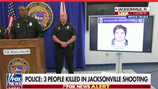 Press conference on Jacksonville shooting shows video