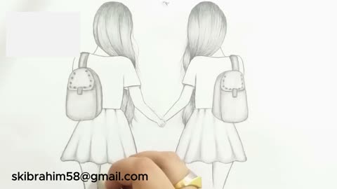 Learn to draw Girlfriends drawing easy Teaching girls to draw with a pencil Easy girls drawing
