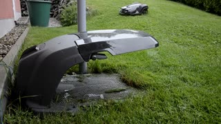 robot mows grass