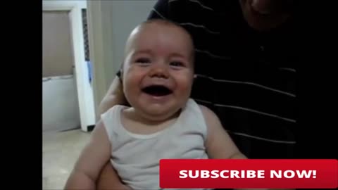 Funniest cute baby laughing hard with dog! Too FUNNY.