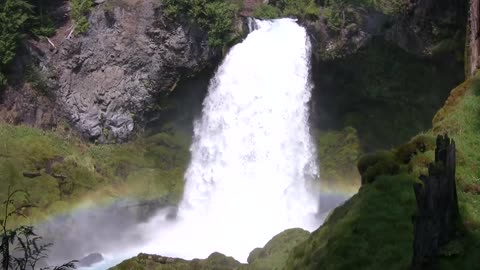 Relaxing 3-Hour Video of Large Waterfall♥♥
