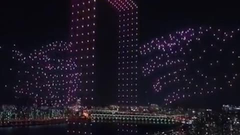 2021 new year's eve drone light show in Seoul south korea