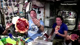 Pizza night for astronauts at ISS