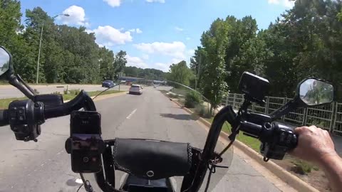 Riding Through A Small Town