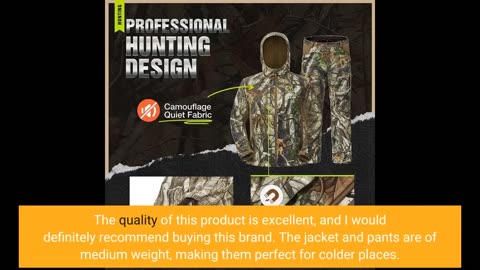 TIDEWE Hunting Clothes for Men with Fleece Lining, Safety Strap Compatible  Water
