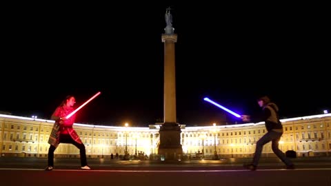 Lightsaber fight in St. Petersburg