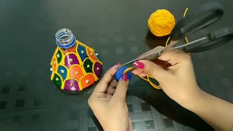 DIY Best out of waste plastic bottle and nail polish craft idea_ reuse idea