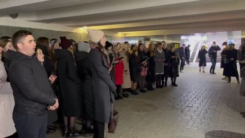 The Chilling Sound of Ukrainian Christians Singing in Subway Bomb Shelter