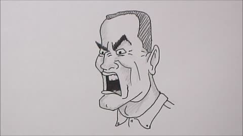 Drawing Funny Angry Man || Caricature