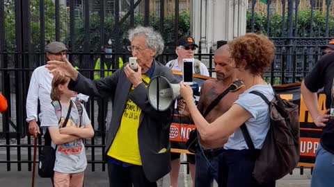 Piers Corbyn Speaking Outside the Houses of Parliament