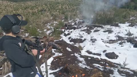 JB shooting Ruger AR556 at Tannerite