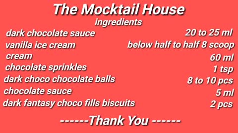 Belgium dark chocolate thick shake __ Belgium chocolate thick shake __ The mocktail house