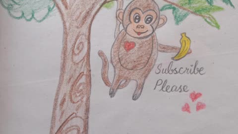 How to draw a monkey easy step by step|Monkey drawing tutorial|Easy monkey drawing