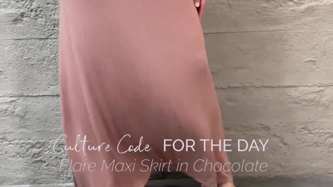 Culture Code For The Day Curvy+ Flare Maxi Skirt in Chocolate🤎