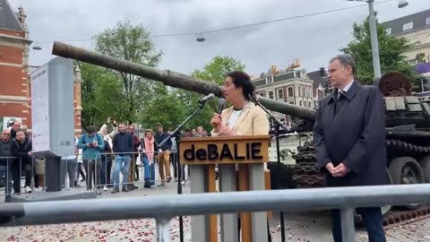 Fascist Speech About the Russian Tank from Bucha in Amsterdam