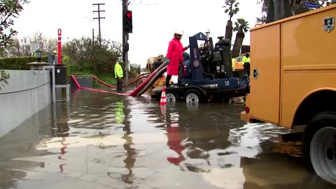 Seaside Los Angeles hotel cut off after flooding