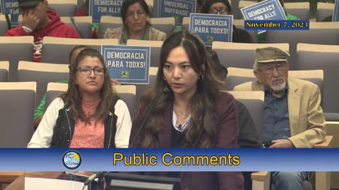 Tracy La Advocating for Non-Citizen Vote @Santa Ana City Council Meeting Nov 7, 2023