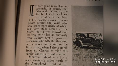 Mountain Meadows Massacre 1928 Travel Magazine Article