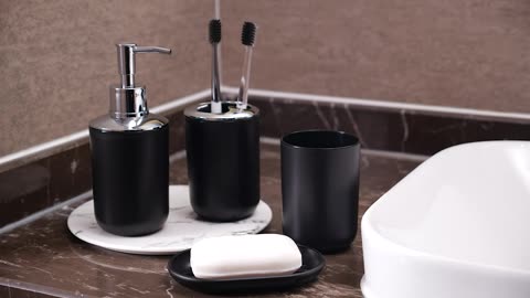 Mason Jar Bathroom Accessories Set(4 Pack) - Foaming Soap Dispenser