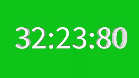 Silent One-hour COUNTDOWN Timer Chroma Screen Green 01:01:00:00